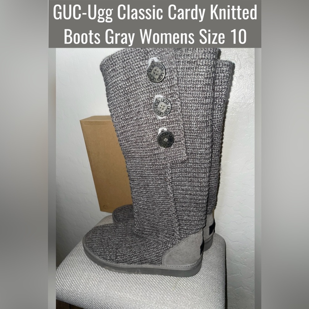 GUC-Ugg Classic Cardy Knitted Boots Gray Womens Size 10